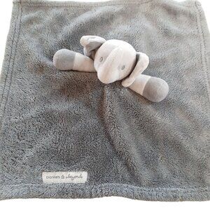 Blankets and Beyond Elephant Baby Plush Security Blanket Gray